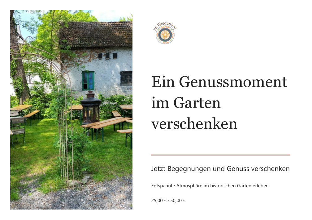 Palazzo im Wiedenhof: werbliches Gutscheinplakat mit Restaurantmotiv.